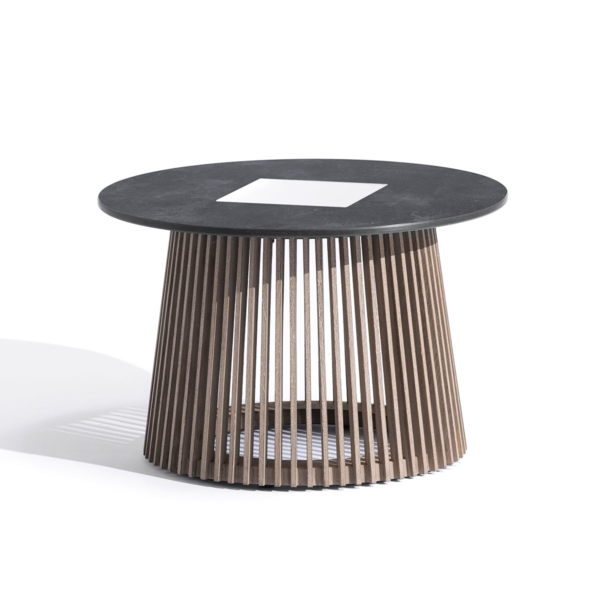 Tecka 500lm Solar Low Table 50 cm - Duratek Teak with Slate HPL Top