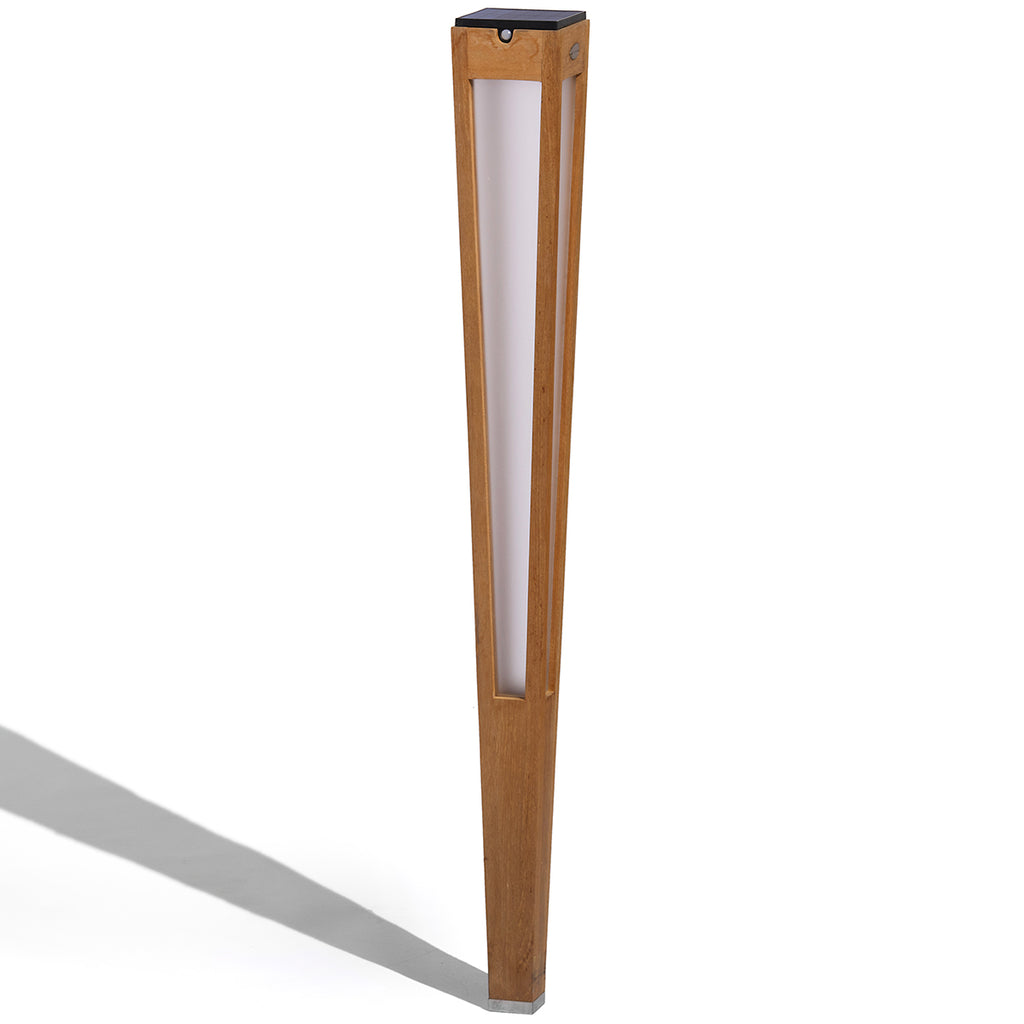 Tecka 500lm Solar Torch 120 cm - Teak with Frosted Acrylic Diffuser