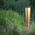 Tecka 500lm Solar Torch 120 cm - Teak with Frosted Acrylic Diffuser