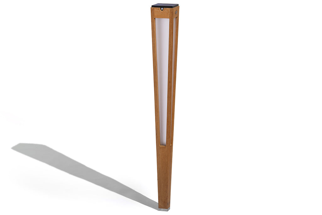 Tecka 500lm Solar Torch 120 cm - Teak with Frosted Acrylic Diffuser