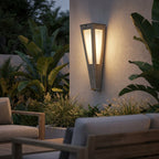 Tecka 500lm Solar Lantern 52 cm - Teak Duratek with Frosted Acrylic Diffuser