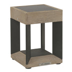 Teckalu 300lm Solar Table Lamp 21 cm - Teak Duratek with Black Aluminium Slats