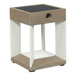 Teckalu 300lm Solar Table Lamp 21 cm - Teak Duratek with White Aluminium Slats