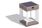 Teckalu 300lm Solar Table Lamp 21 cm - Teak Duratek with White Aluminium Slats