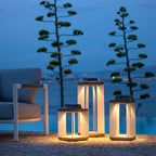 Teckalu 500lm Solar Lantern 36.5 cm - Duratek Teak with White Aluminium Slats