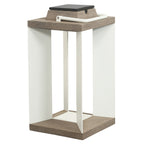 Teckalu 500lm Solar Lantern 45.5 cm - Duratek Teak with White Aluminium Slats
