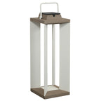 Teckalu 500lm Solar Lantern 65.5 cm - Duratek Teak with White Aluminium Slats