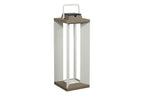 Teckalu 500lm Solar Lantern 65.5 cm - Duratek Teak with White Aluminium Slats