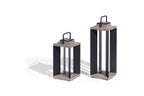 Teckalu 500lm Solar Lantern Large 65.5 cm - Duratek Teak with Black Aluminium Slats