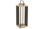 Teckalu 500lm Solar Lantern Large 65.5 cm - Duratek Teak with Black Aluminium Slats