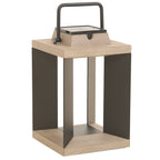 Teckalu 500lm Solar Lantern Small 36.5 cm - Duratek Teak with Black Aluminium Slats