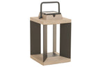 Teckalu 500lm Solar Lantern Small 36.5 cm - Duratek Teak with Black Aluminium Slats