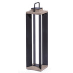 Teckalu 500lm Solar Lantern XL 90 cm - Duratek Teak with Black Aluminium Slats