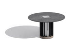 Teckalu 500lm Solar Low Table 70 cm - Duratek Teak Base, Slate HPL Top with Black Aluminium Slats