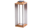 Teckinox 500lm Solar Lantern Large 65.5 cm - Teak with Stainless Steel Slats