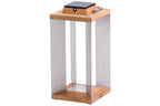 Teckinox 500lm Solar Lantern Medium 45.5 cm - Teak with Stainless Steel Slats