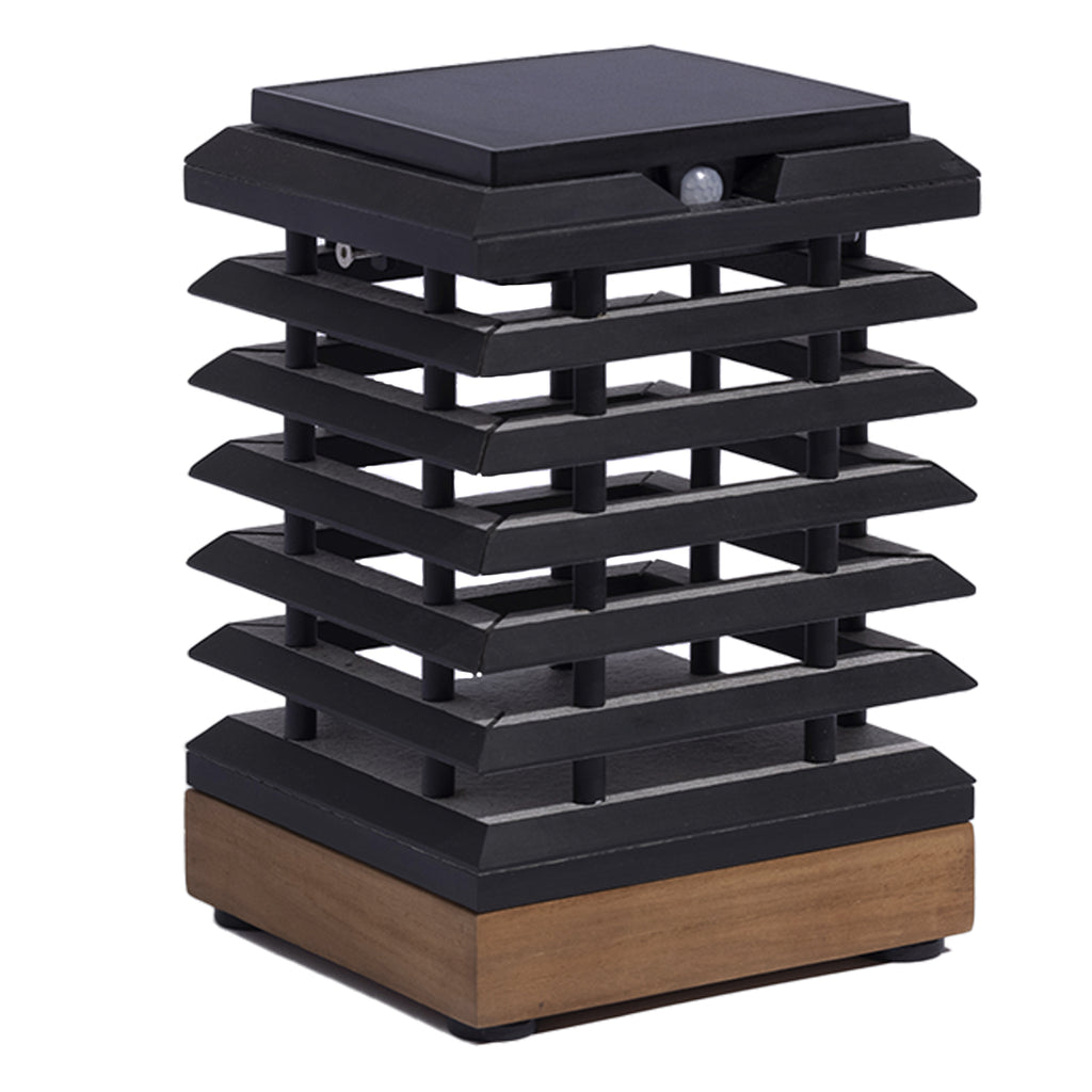 Tekura 300lm Solar Table Lamp 21 cm - Teak with Slate and White Wash HPL