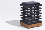 Tekura 300lm Solar Table Lamp 21 cm - Teak with Slate and White Wash HPL