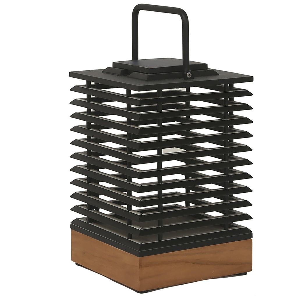 Tekura 500lm Solar Lantern 37 cm - Teak with HPL Slats