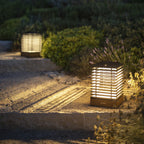 Tekura 500lm Solar Lantern 37 cm - Teak with HPL Slats