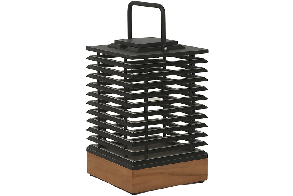 Tekura 500lm Solar Lantern 37 cm - Teak with HPL Slats