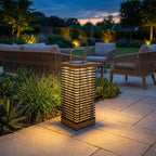 Tekura 500lm Solar Lantern 66 cm - Teak with HPL Slats