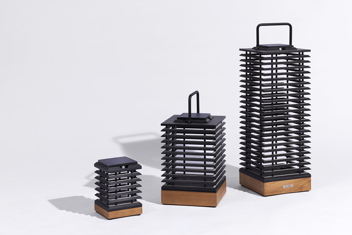 Tekura 500lm Solar Lantern 66 cm - Teak with HPL Slats