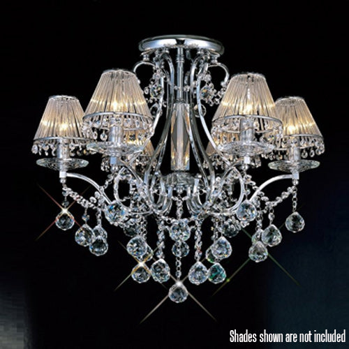 Diyas Bianco 6 Light Crystal Chandelier in Polished Chrome