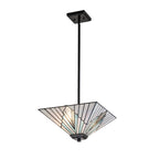 Elstead Alderley Tiffany 2 Light  Trio Mount Pendant Light in Vintage Bronze