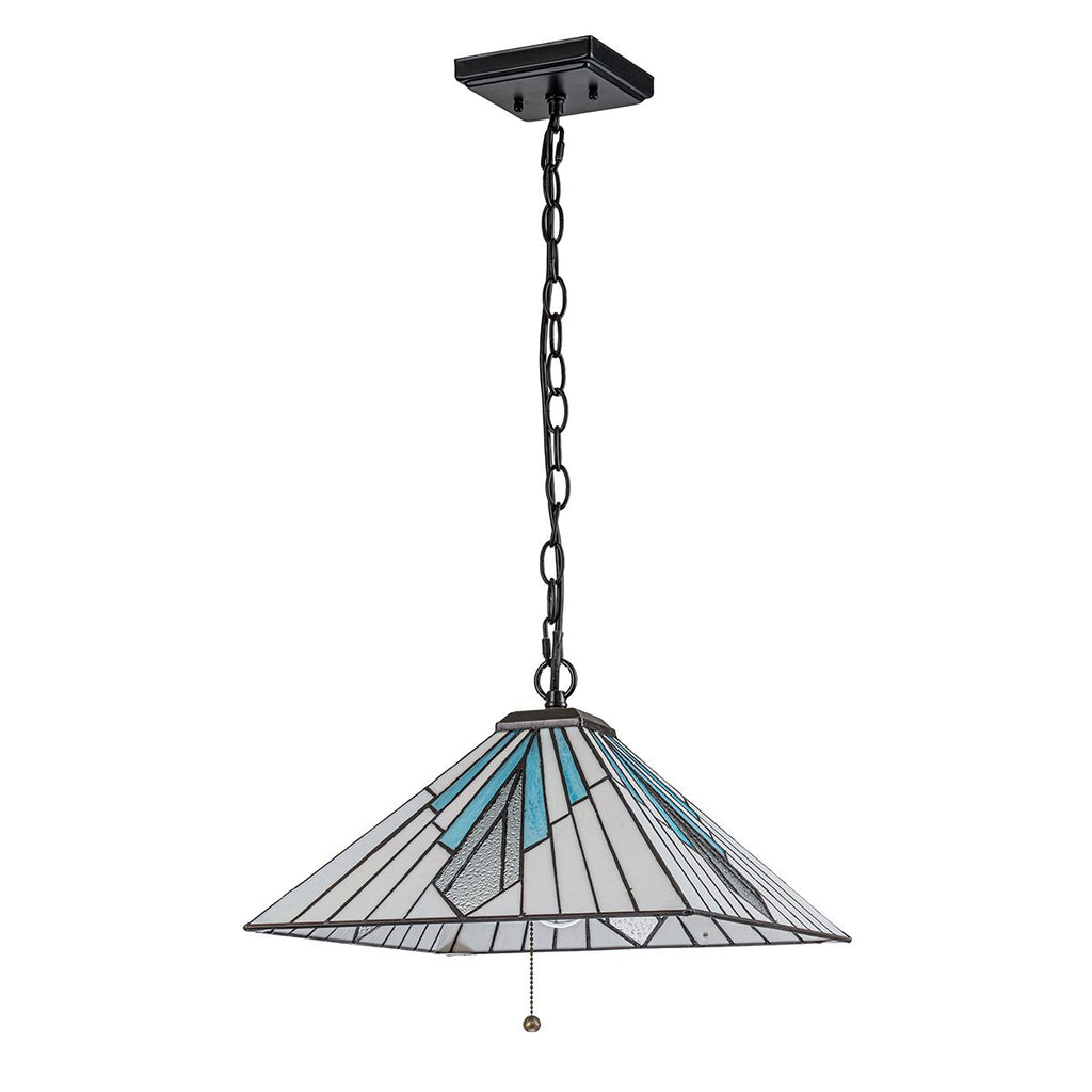 Elstead Alderley 2 Light Tiffany Pendant Light in Vintage Bronze