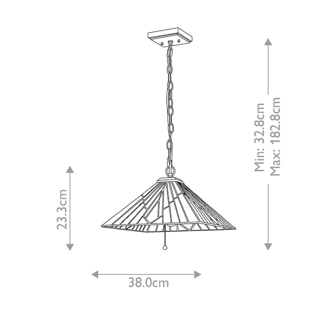 Elstead Alderley 2 Light Tiffany Pendant Light in Vintage Bronze