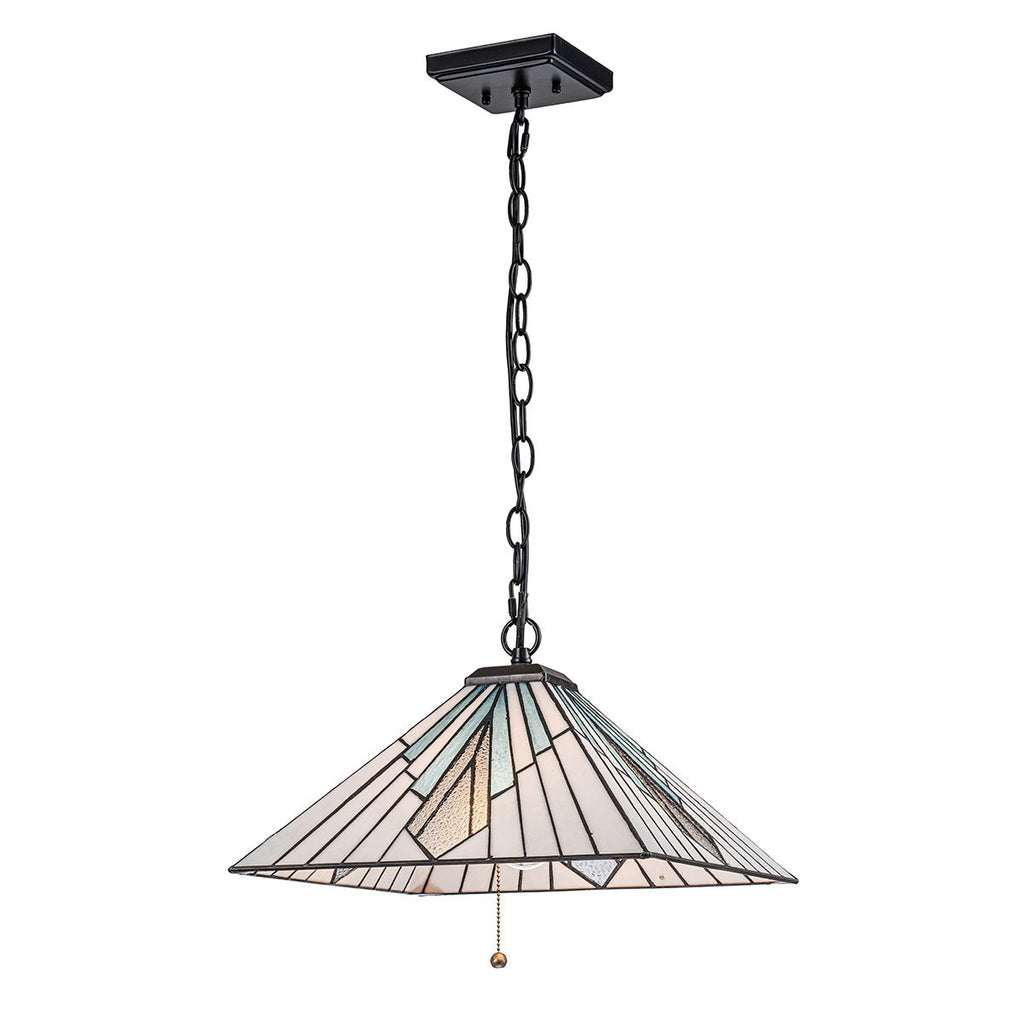 Elstead Alderley 2 Light Tiffany Pendant Light in Vintage Bronze