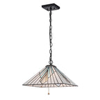 Elstead Alderley 2 Light Tiffany Pendant Light in Vintage Bronze