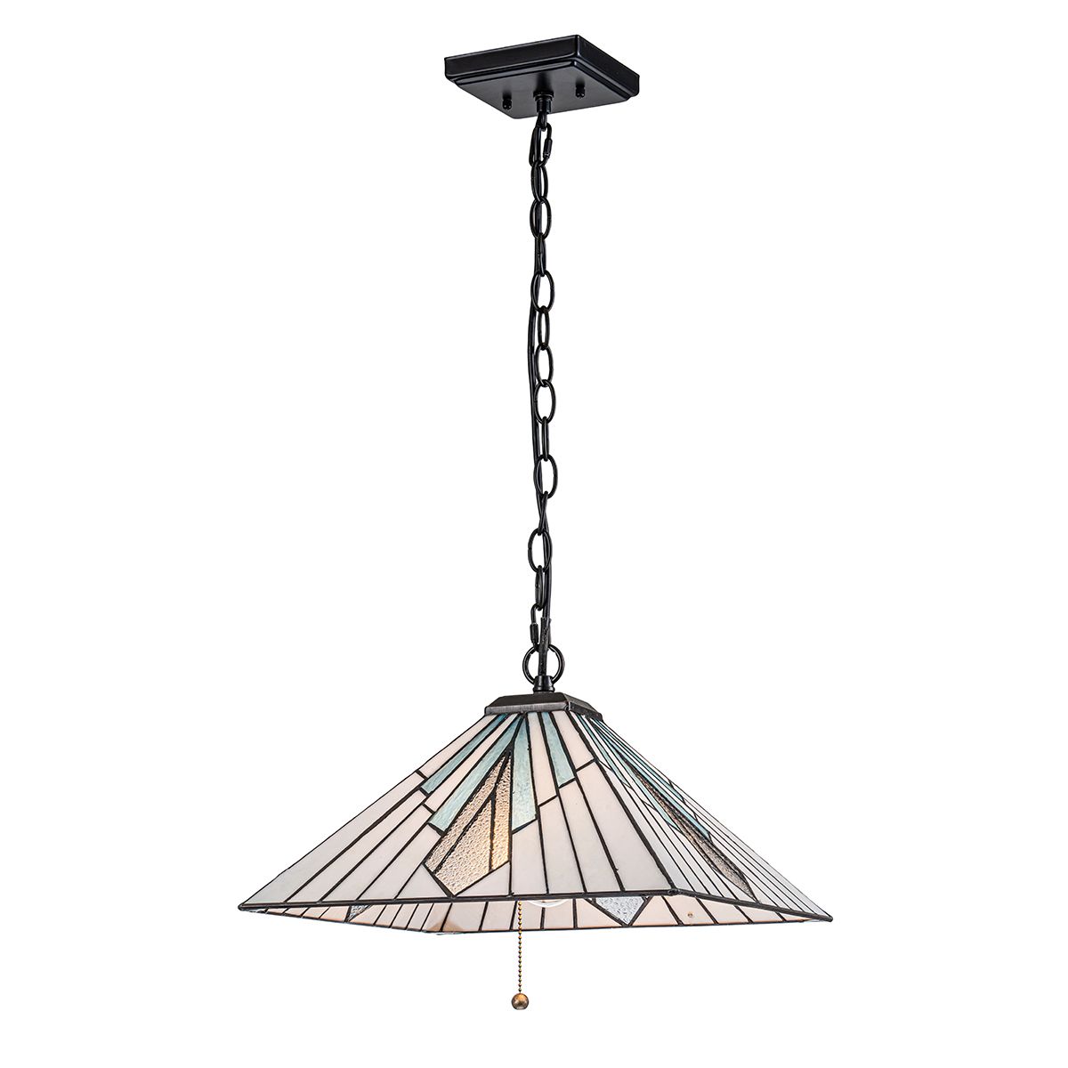 Elstead Alderley 2 Light Tiffany Pendant Light in Vintage Bronze