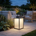 Tradition 300lm Solar Lantern 40 cm - Space Grey Aluminium with Frosted Glass