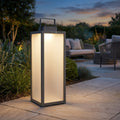 Tradition 300lm Solar Lantern 65 cm - Space Grey Aluminium with Frosted Glass