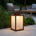 Tradition 300lm Solar Lantern 40 cm - Corten Aluminium with Frosted Glass