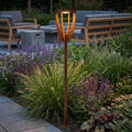 Tulip 300lm Adjustable Solar Torch / Bollard 82-137 cm - Corten Aluminium