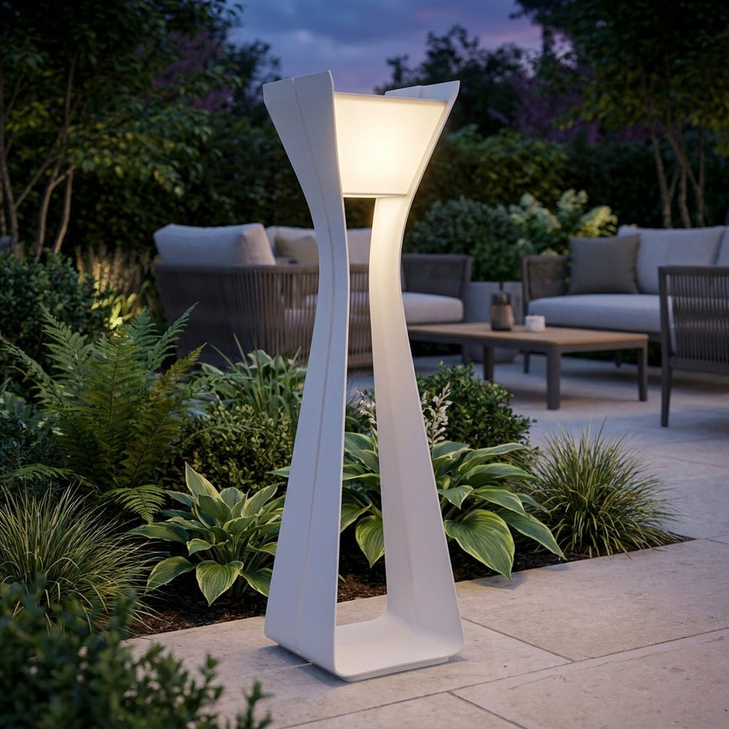 Osmoz 500lm Solar Lamppost 110 cm - White Aluminium