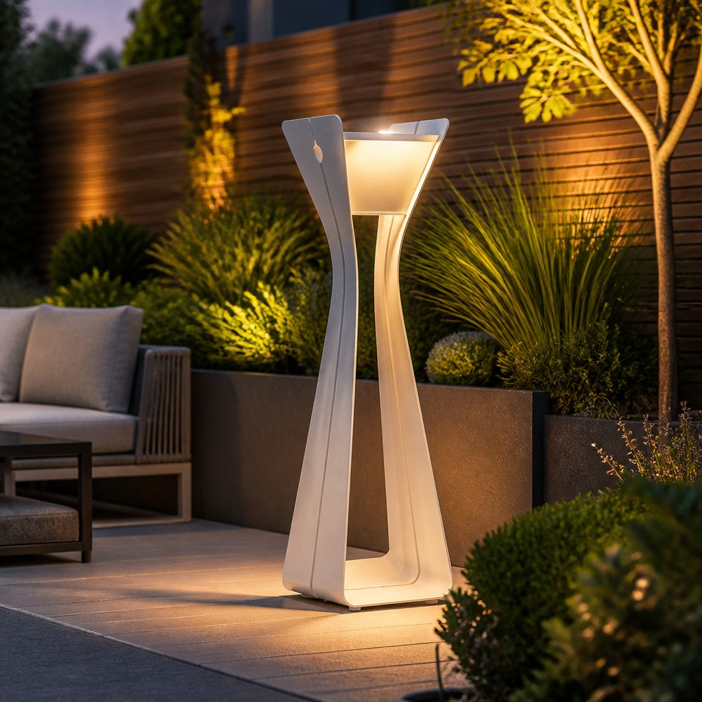 Osmoz 500lm Solar Lamppost 110 cm - White Aluminium