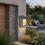 Corner 500lm Solar & Rechargeable Wall Light - Space Grey Aluminium with Motion Sensor
