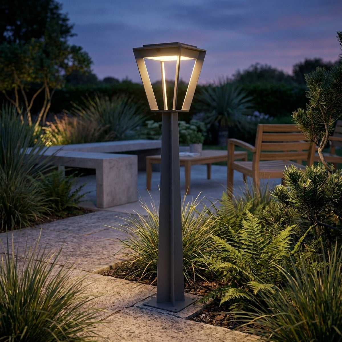 Metro 500lm Max Solar Pathway Light 90 cm - Space Grey Aluminium