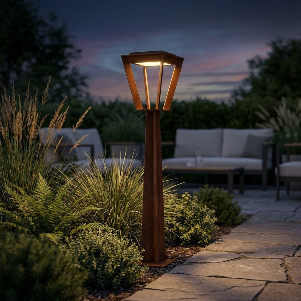 Metro 500lm Max Solar Pathway Light 90 cm - Corten Aluminium