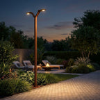 Envergure Double-Head Solar & Rechargeable Lamppost 350 cm 4x500lm - Corten Aluminium