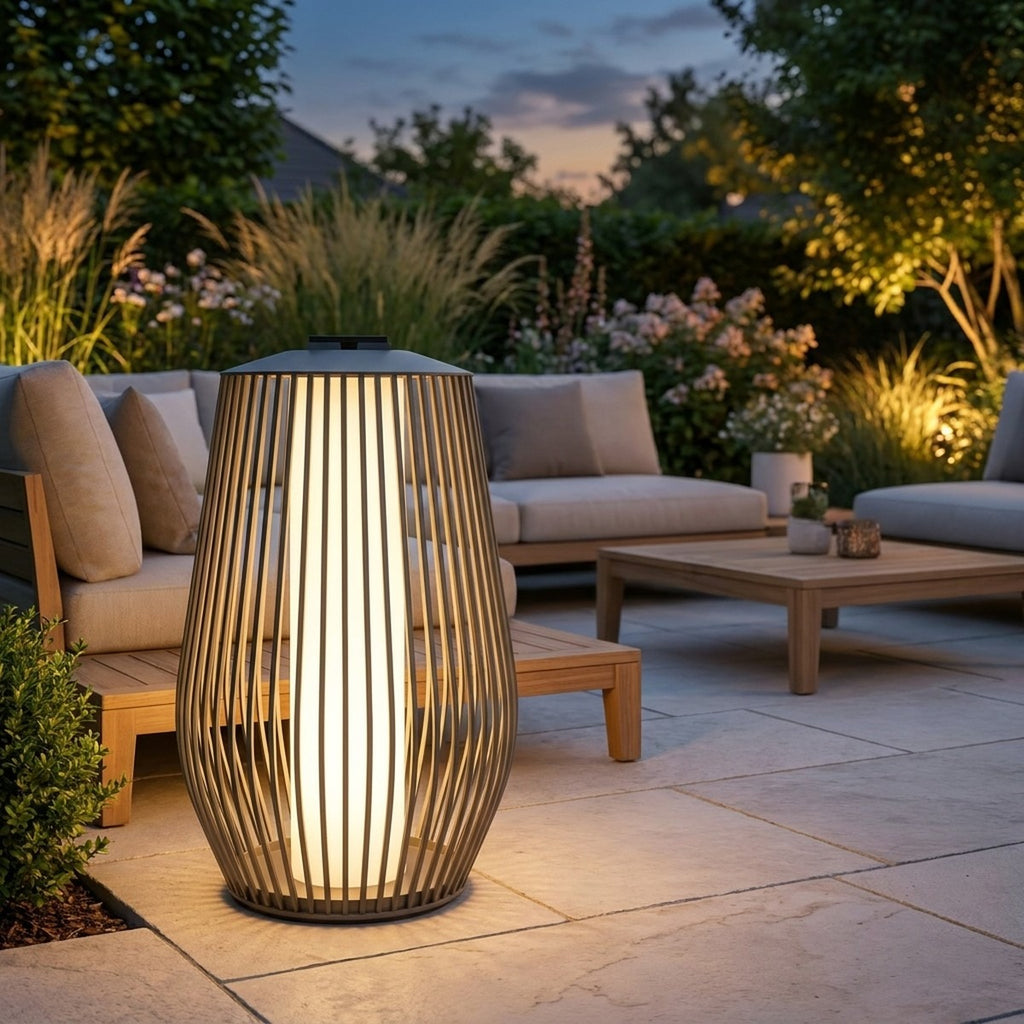 Mandalay 500lm Solar & Rechargeable Lantern 85 cm - Space Grey Aluminium