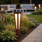 Tinka 500lm Solar Lantern 62 cm - Corten Aluminium with Frosted Acrylic Diffuser