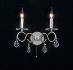 Diyas Torino Twin Wall Light in Polished Chrome with Crystal
