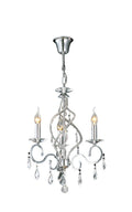Diyas Torino 3 Light Pendant Light in Polished Chrome with Crystal