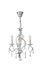 Diyas Torino 3 Light Pendant Light in Polished Chrome with Crystal