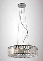 Diyas Torre 5 Light Pendant Light in Polished Chrome with Crystal
